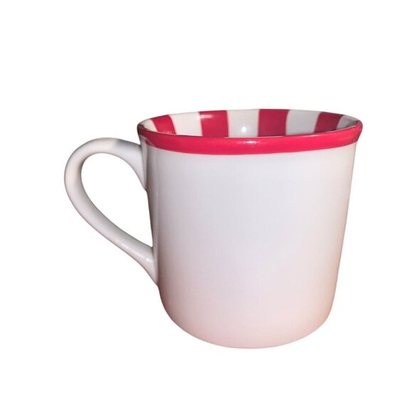 2007 Starbucks Jolly Red & White Peppermint Candy Holiday Coffee Mug 14oz - Picture 3 of 6
